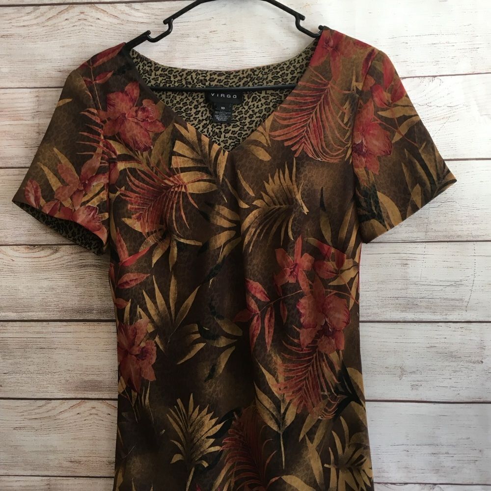 VIRGO FLORAL/LEOPARD‎ PRINT MAXI DRESS - Picture 2 of 9